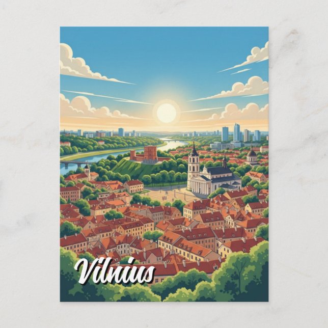 Cartão Postal Lituânia Viagem Vilnius (Frente)