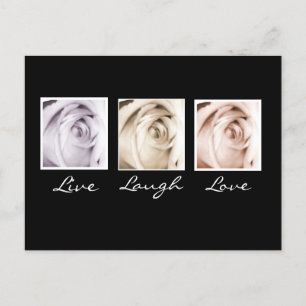 Cartão Postal Live, Laugh, Cartaz de rosas do Love 3