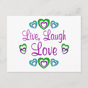 Cartão Postal Live Laugh Love