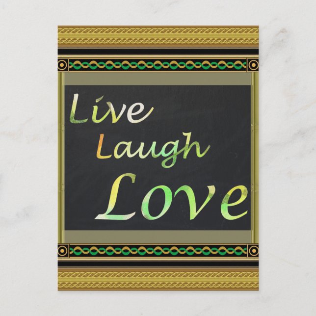 Cartão Postal Live Laugh Love (Frente)