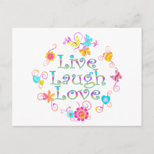 Cartão Postal Live Laugh Love