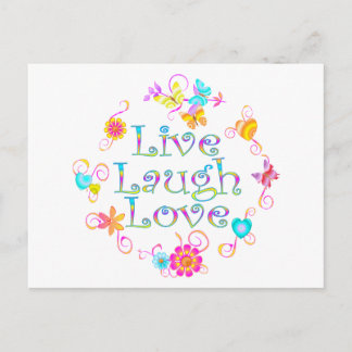 Cartão Postal Live Laugh Love