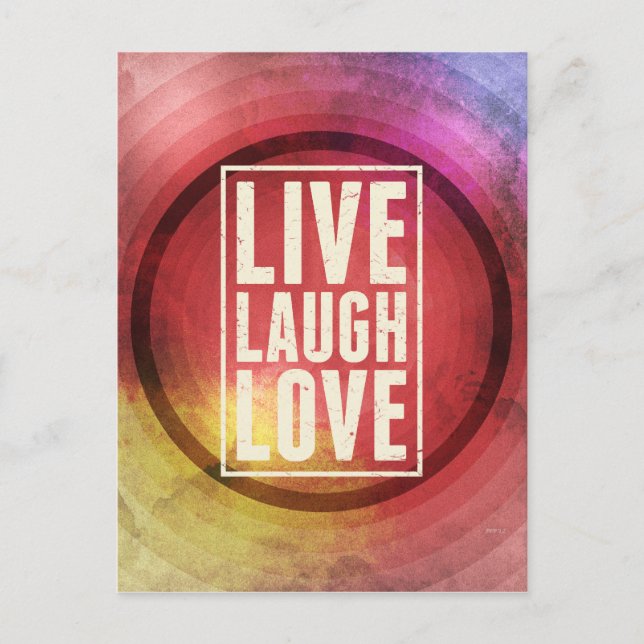 Cartão Postal Live Laugh Love (Frente)