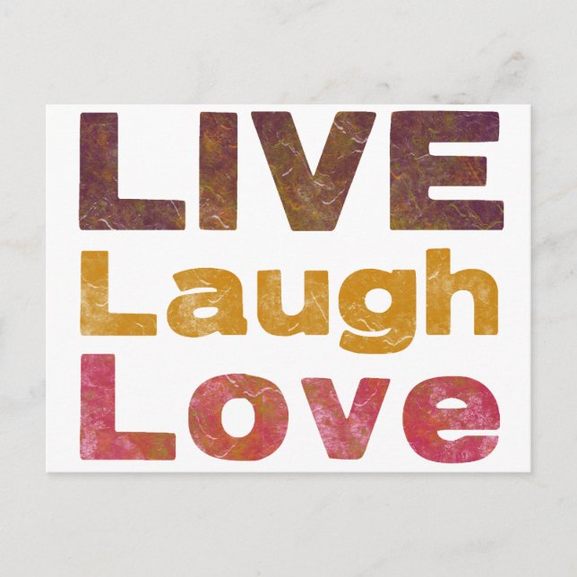 Cartão Postal Live Laugh Love (Frente)