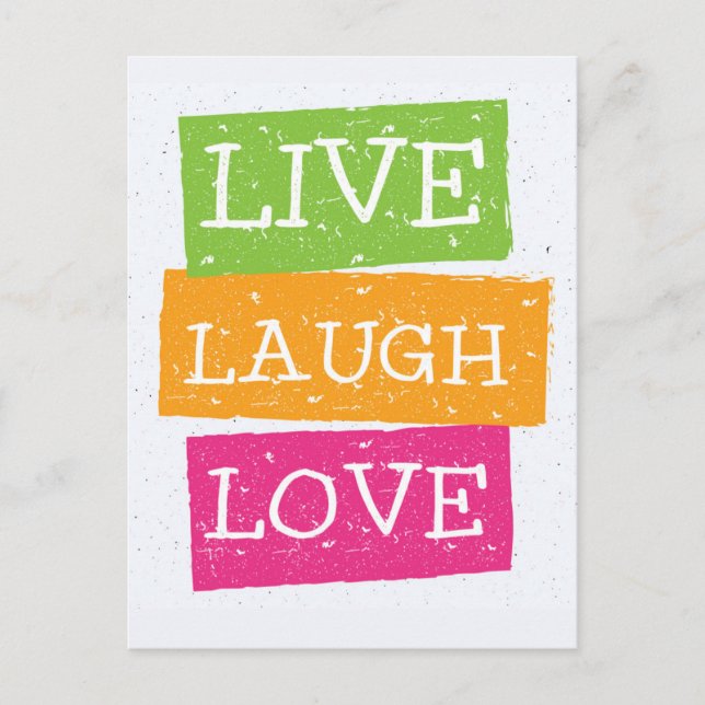 Cartão Postal Live Laugh Love 2 (Frente)