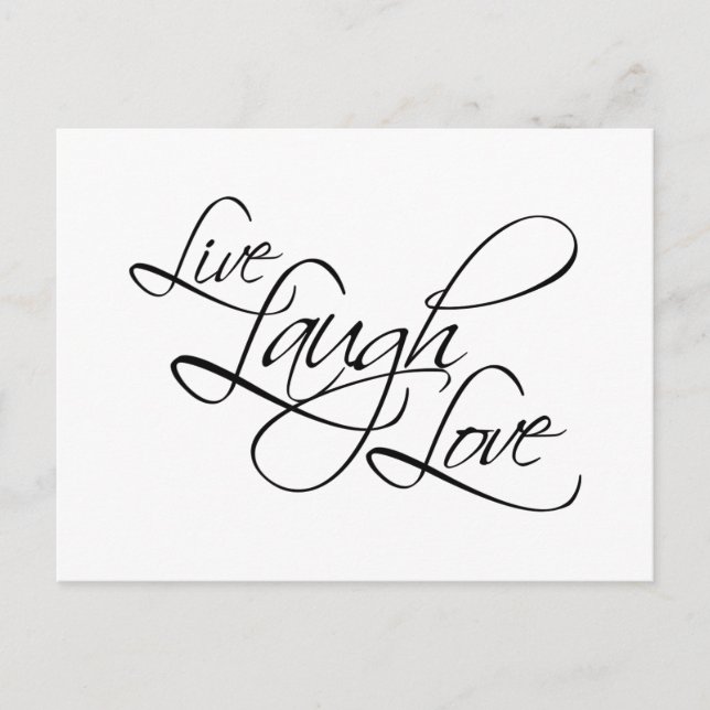 Cartão Postal Live Laugh Love Personalizar Produto (Frente)