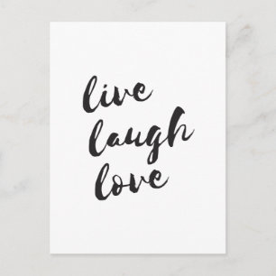 Cartão Postal Live, Laugh, Love Postcard