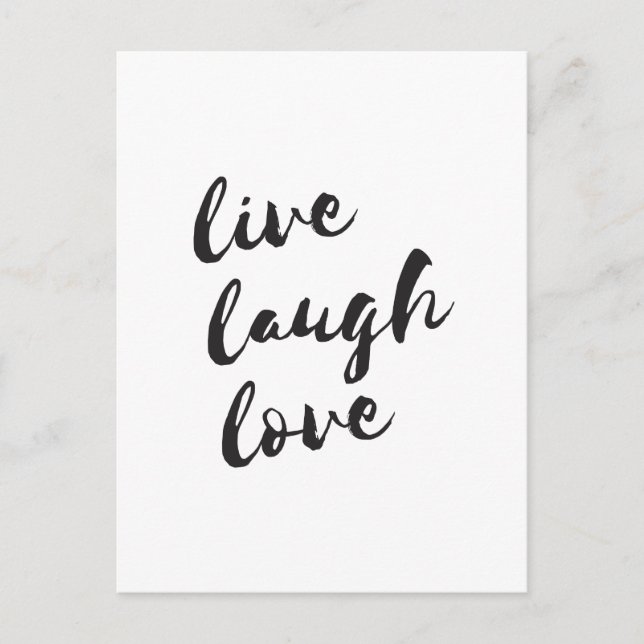 Cartão Postal Live, Laugh, Love Postcard (Frente)