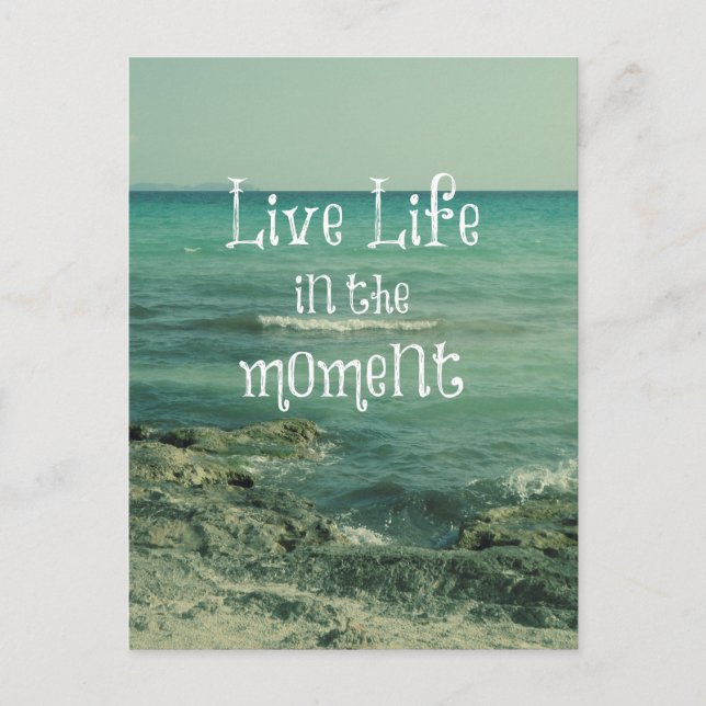 Cartão Postal Live Life in the Moment Cote with Beach Theme (Vid (Frente)