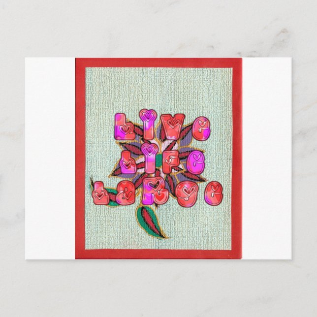 Cartão Postal "Live Life Large", Impressão de Arte (Frente)