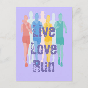Cartão Postal Live Love Executar Cotação Difundida para Runners