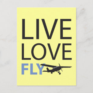 Cartão Postal Live Love Fly