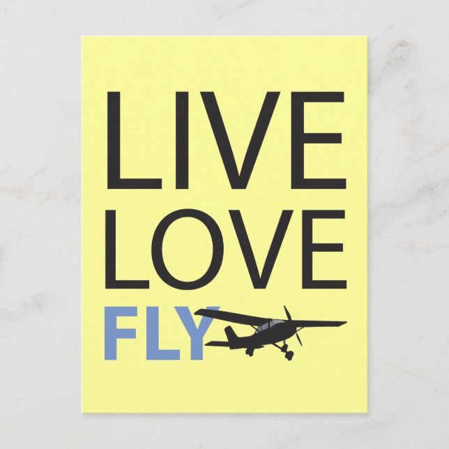 Cartão Postal Live Love Fly (Frente)