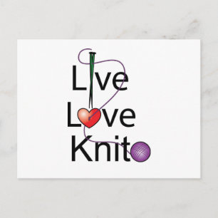 Cartão Postal Live Love Knit