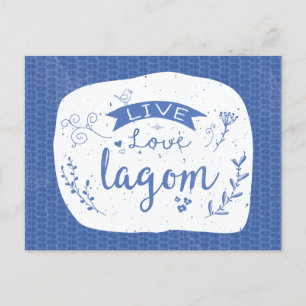 Cartão Postal Live Love Lagom - Sueco