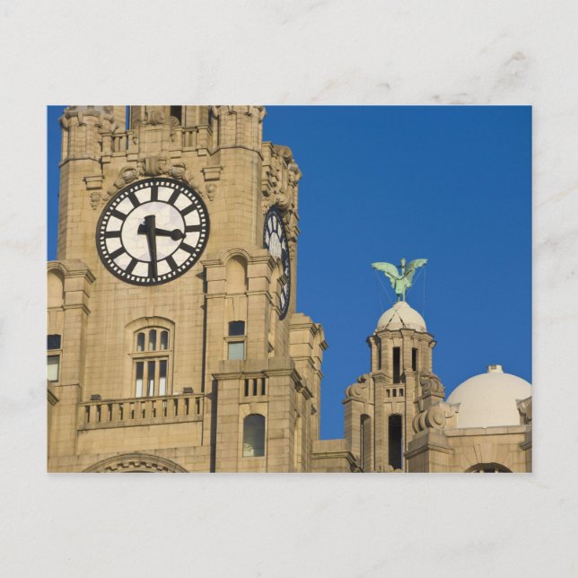 Cartão Postal Liver Building, Liverpool, Merseyside, England (Frente)