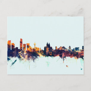 Cartão Postal Liverpool England Skyline
