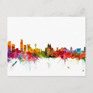 Cartão Postal Liverpool England Skyline