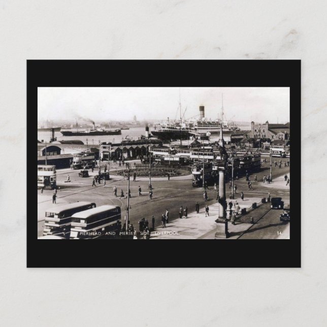 Cartão Postal Liverpool, Pierhead (Frente)