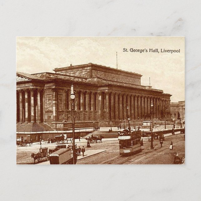 Cartão Postal Liverpool, Rua do Hall de George (Frente)