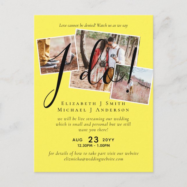 Cartão Postal Livestreaming Nos Assista Dizer Que Eu Faço! Casam (Frente)