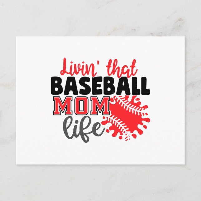 Cartão Postal Livin That Baseball Mom Life (Frente)