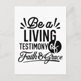 Cartão Postal Living Testimony Bible Quote Christian Motivation