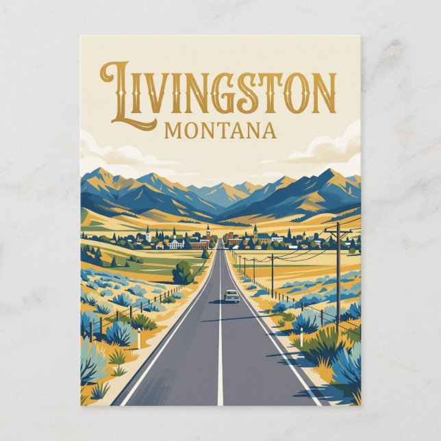 Cartão Postal Livingston EUA (Frente)