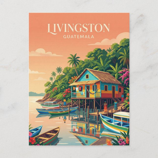 Cartão Postal Lívingston Guatemala (Frente)