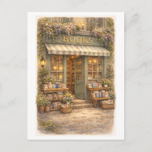 Cartão Postal Livraria em Estilo Vintage