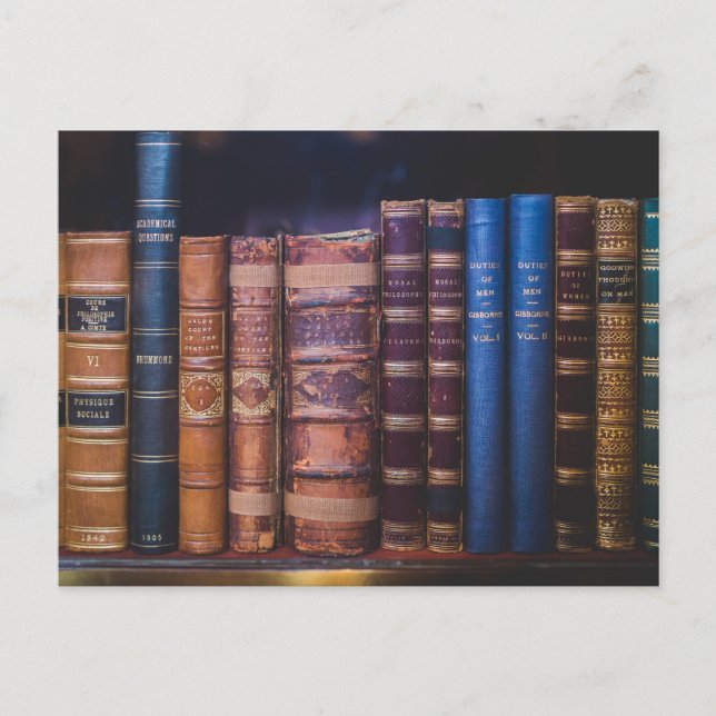 Cartão Postal Livro antigo Bindings Livros (Frente)