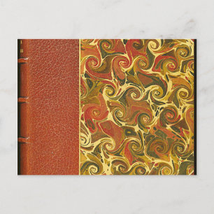 Cartão Postal Livro Antiquado Elegante, Padrão de espiral do Orn