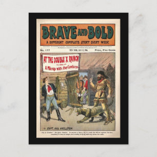 Cartão Postal Livro de banda desenhada ocidental série brave e 
