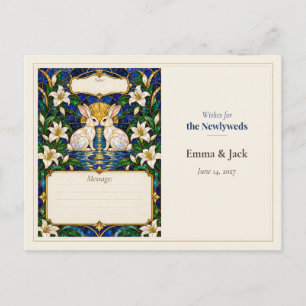 Cartão Postal Livro de Desejos de Casamento de Coelho