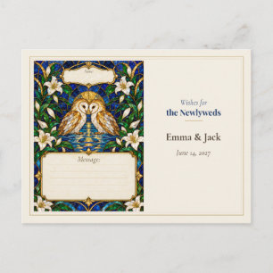 Cartão Postal Livro de Desejos de Casamento de Coruja
