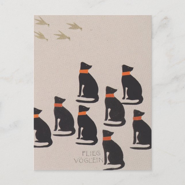 Cartão Postal Livro de figuras de Koloman Moser para a sobrinha  (Frente)