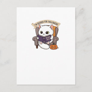 Cartão Postal Livro de Halloween Assustadoramente Aconchegante e