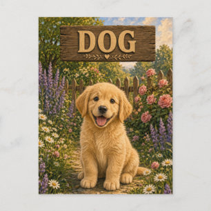 Cartão Postal Livro de Histórias de Bebê Cachorro Fofinho Berçár