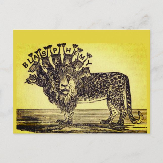 Cartão Postal Livro do Apocalipse Blasfêmia Besta (Frente)
