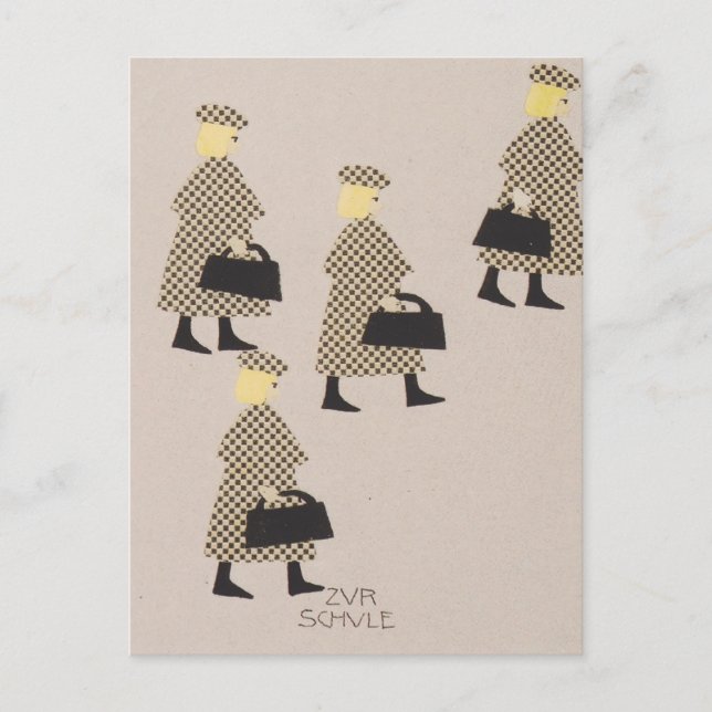 Cartão Postal Livro Koloman Moser-Picture para a sobrinha de Dit (Frente)