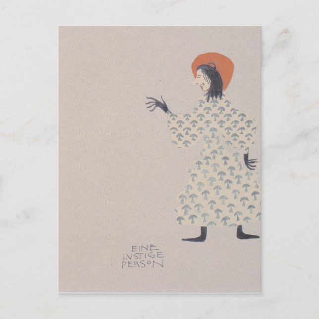 Cartão Postal Livro Koloman Moser-Picture para a sobrinha de Dit (Frente)