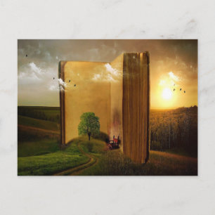 Cartão Postal livro na natureza