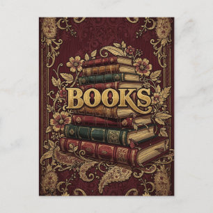 Cartão Postal Livros Amantes de Livros Escritores Leitores Bibli