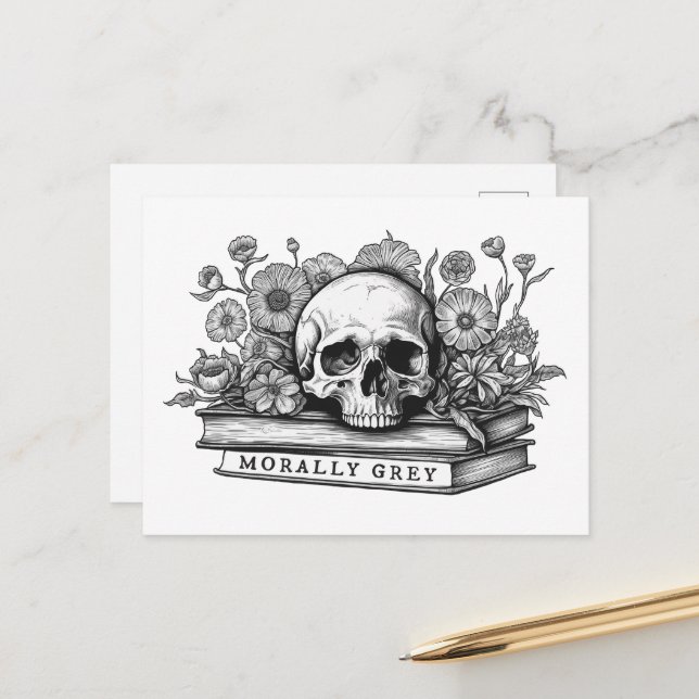Cartão Postal Livros de romance de cinzas morais (Frente/Verso In Situ)