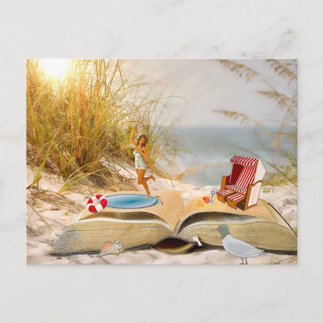 Cartão Postal Livros de Verão - Personalize-me! (Frente)