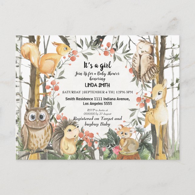 Cartão Postal Livros infantis sobre florestas e plantas floresta (Frente)