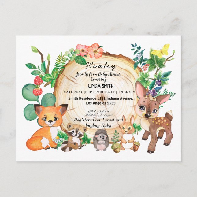 Cartão Postal Livros infantis sobre florestas e plantas floresta (Frente)