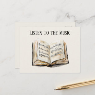 Cartão Postal Livros Negros de Partituras Musicais