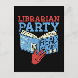 Cartão Postal Livros - Presente do Partido do Bibliotecário Aman