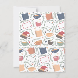 Cartão Postal Livros, Velas E Chá